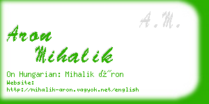 aron mihalik business card